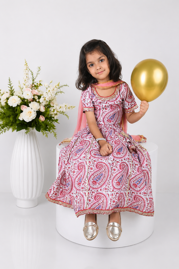 Paisley Hand Block Lehenga Set