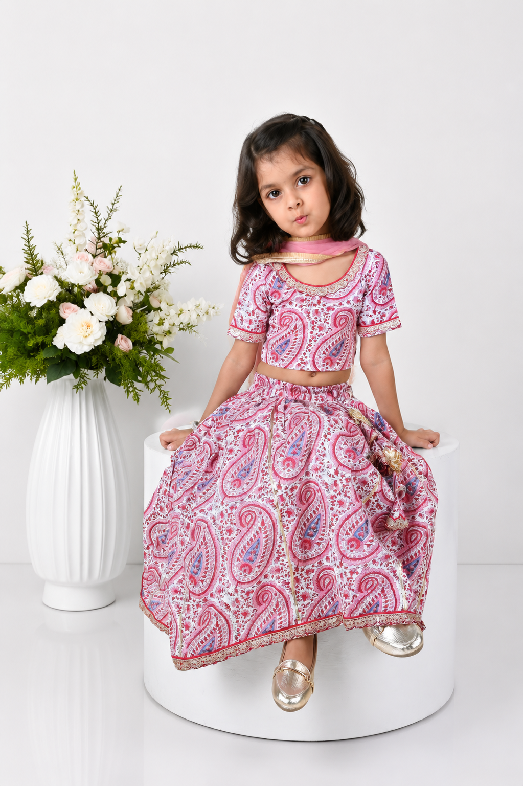 Paisley Hand Block Lehenga Set