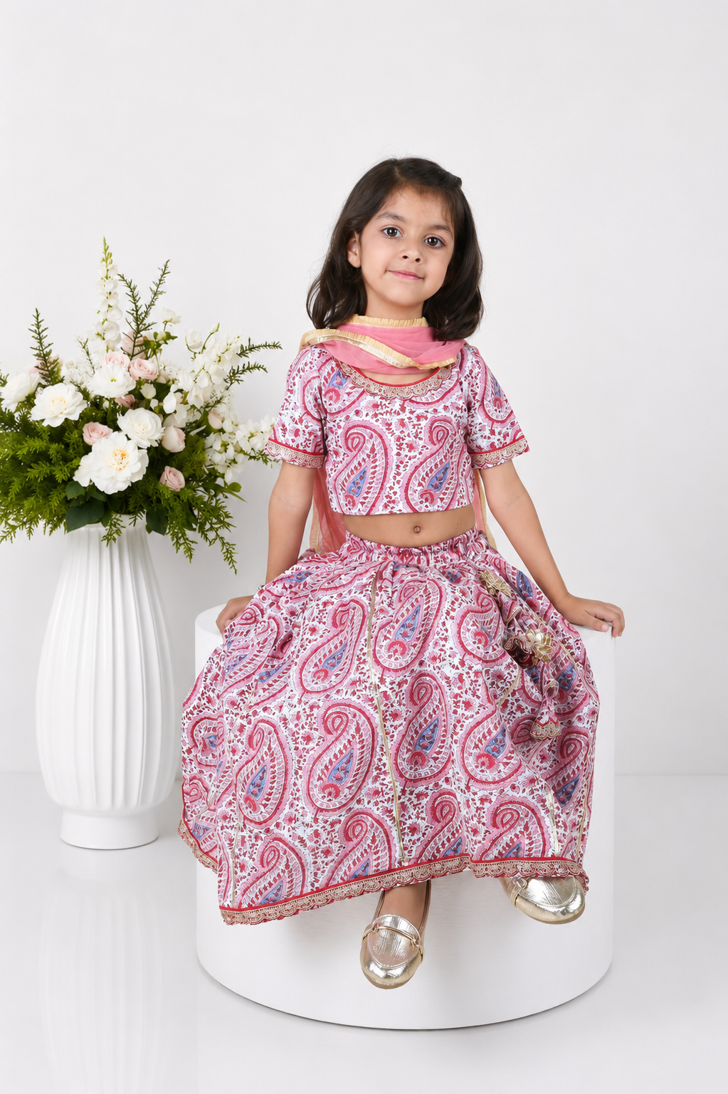 Paisley Hand Block Lehenga Set