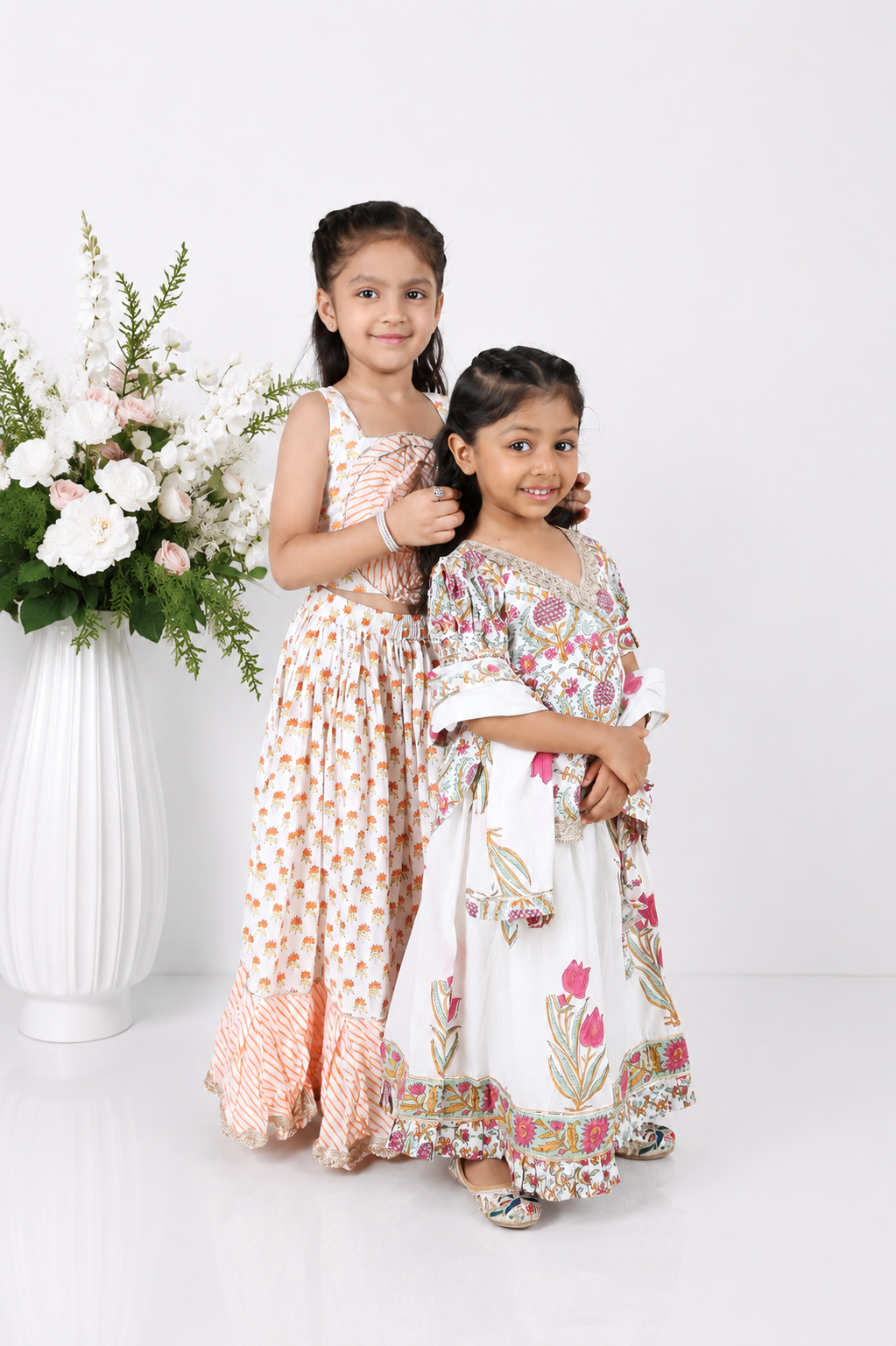 Santra Hand Blocked Lehenga Set