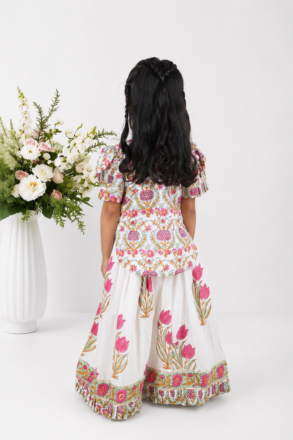 Goonj Block Printed Kurti Lehenga Set