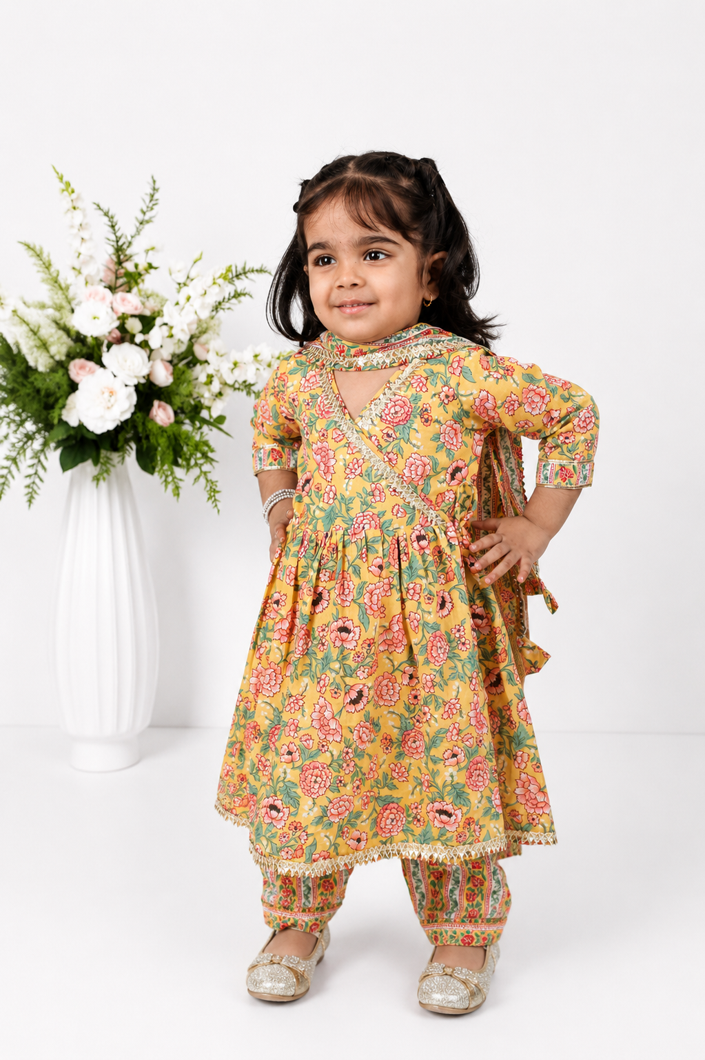 Siyahi Block Printed Kalidhar set