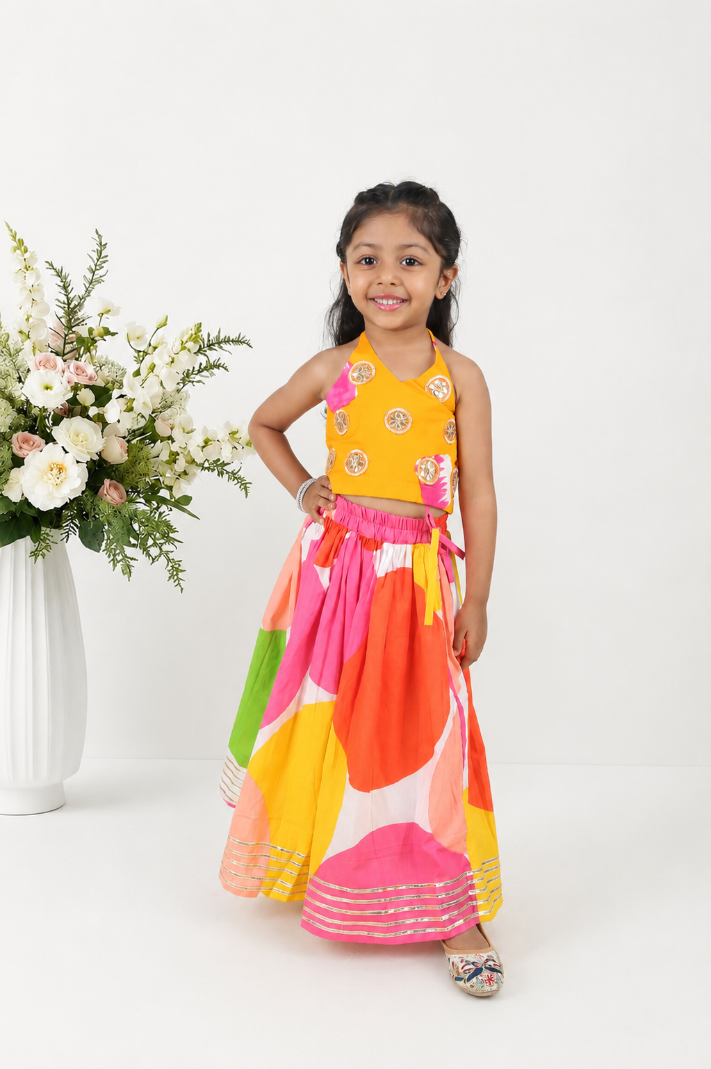 Kilkari Block Printed Lehenga Set