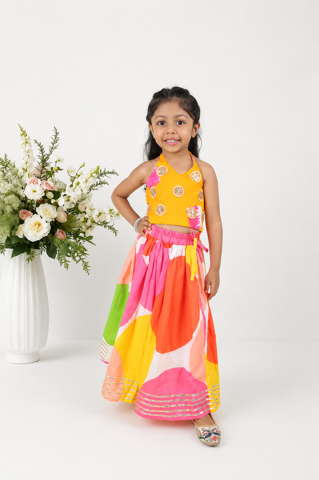 Kilkari Block Printed Lehenga Set