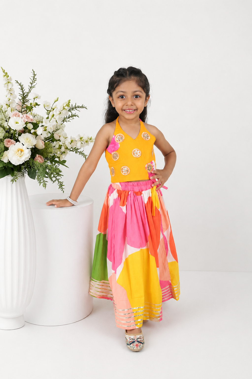 Kilkari Block Printed Lehenga Set