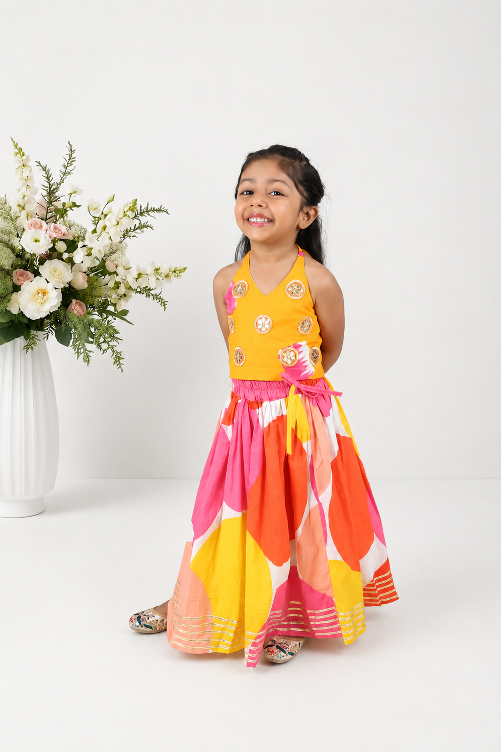 Kilkari Block Printed Lehenga Set