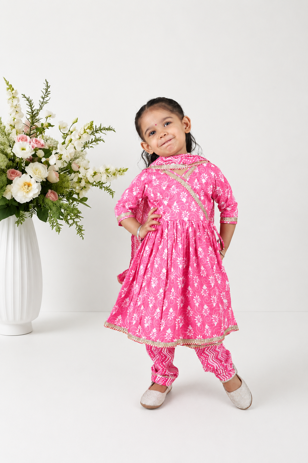 Gulabo Block Printed Kalidhar Set