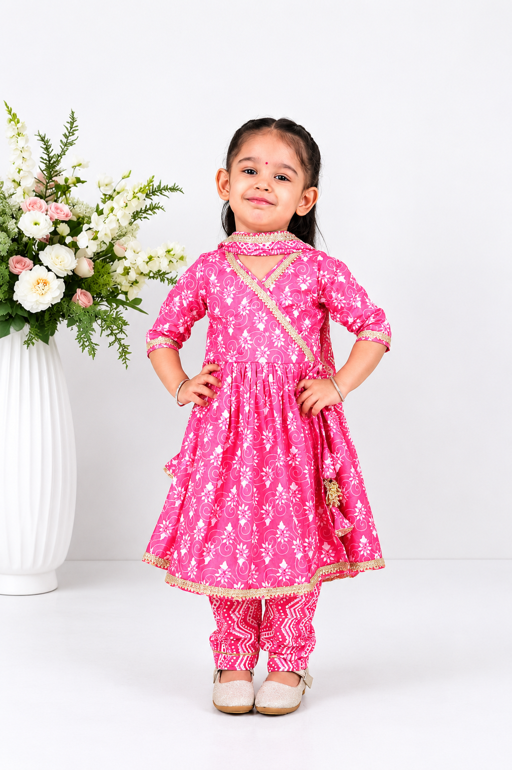 Gulabo Block Printed Kalidhar Set