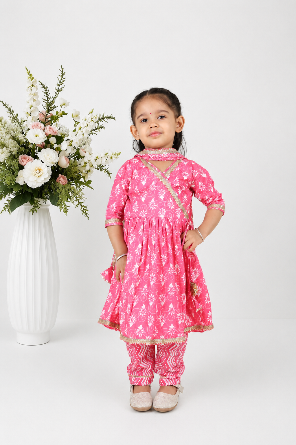 Gulabo Block Printed Kalidhar Set