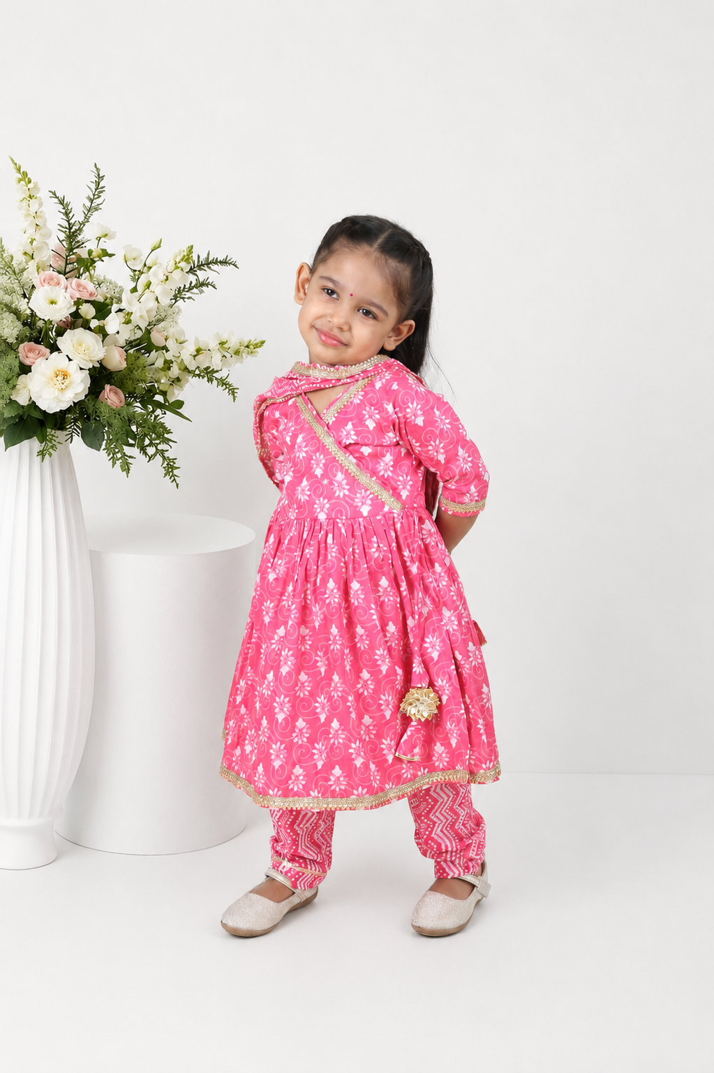 Gulabo Block Printed Kalidhar Set