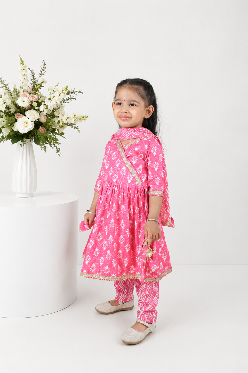 Gulabo Block Printed Kalidhar Set