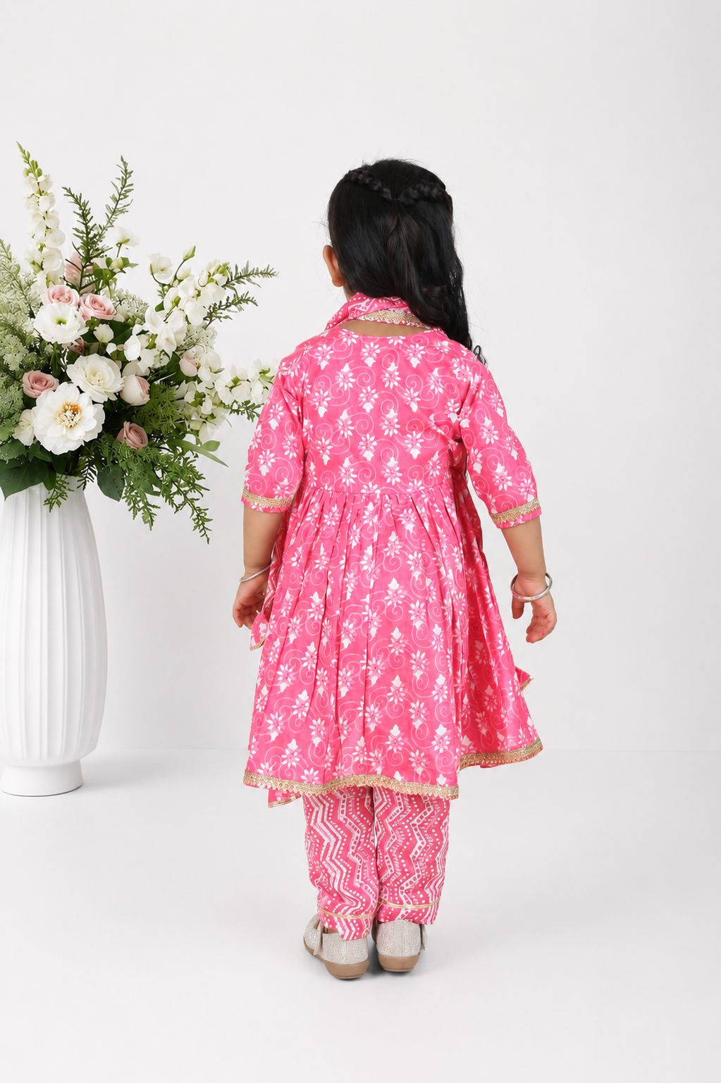 Gulabo Block Printed Kalidhar Set