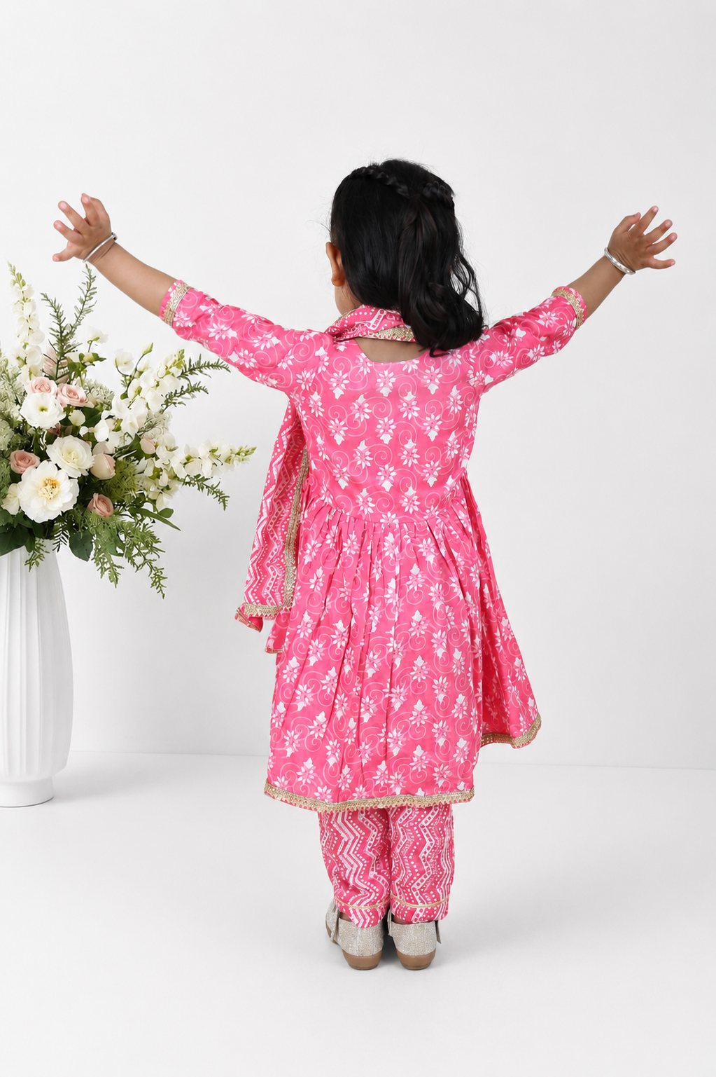 Gulabo Block Printed Kalidhar Set