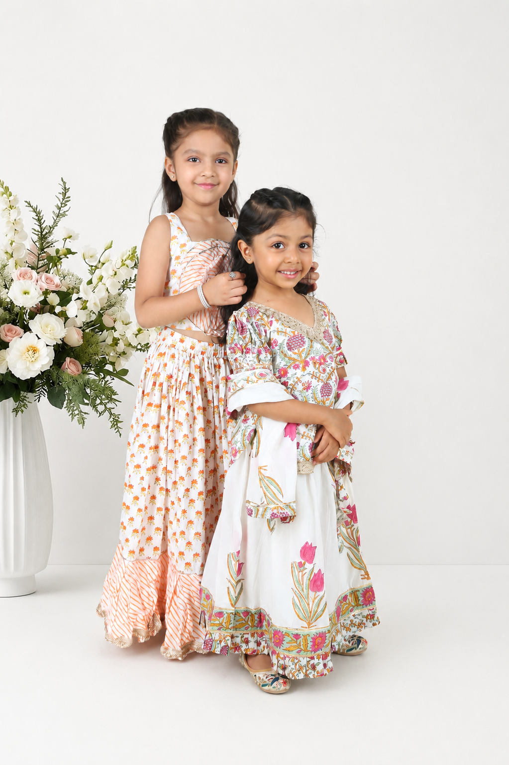 Santra Hand Blocked Lehenga Set