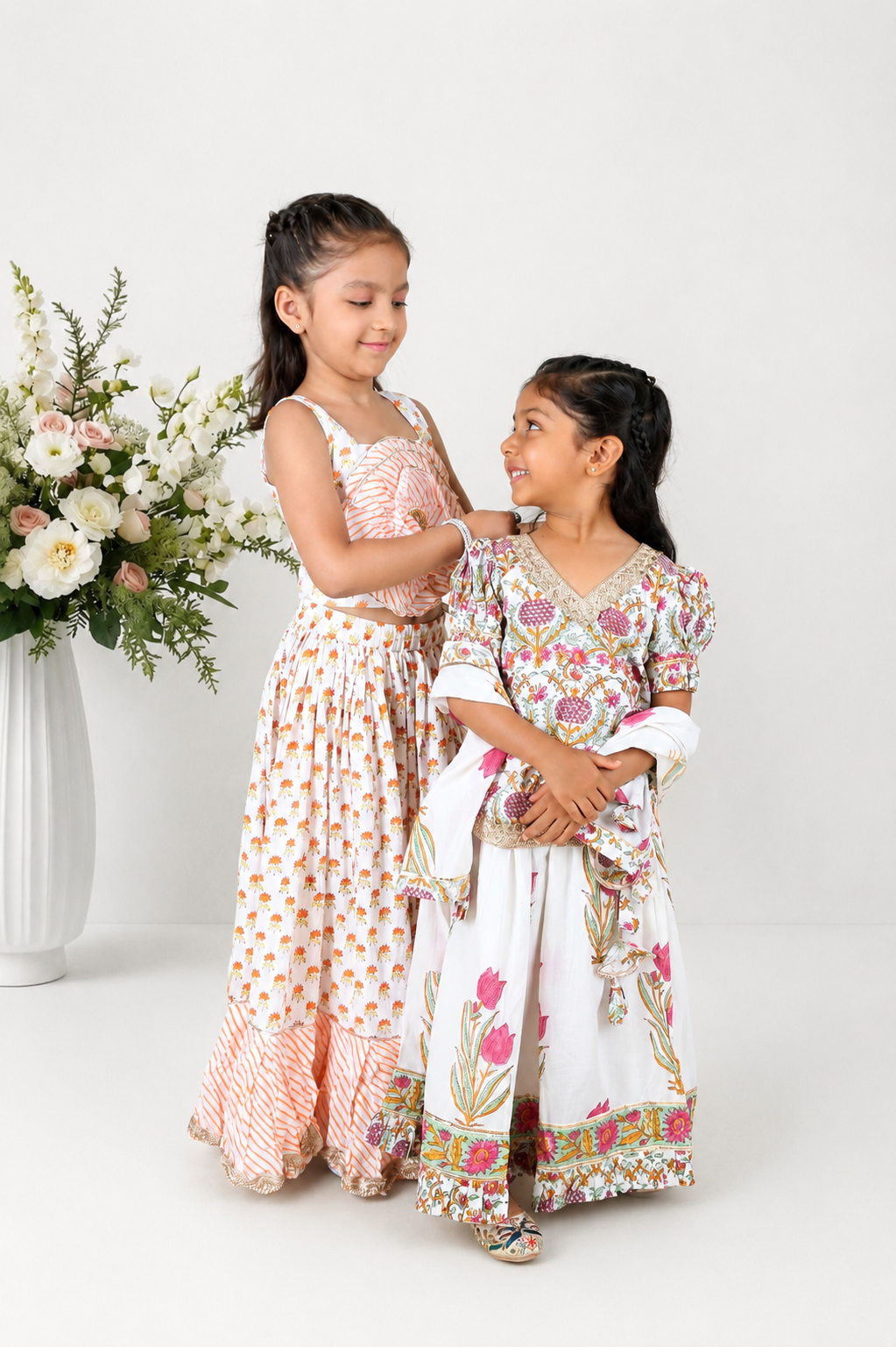 Santra Hand Blocked Lehenga Set