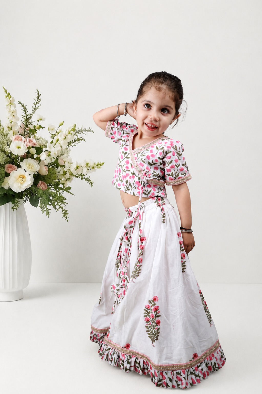 Guldastan Block Printed Lehenga Set