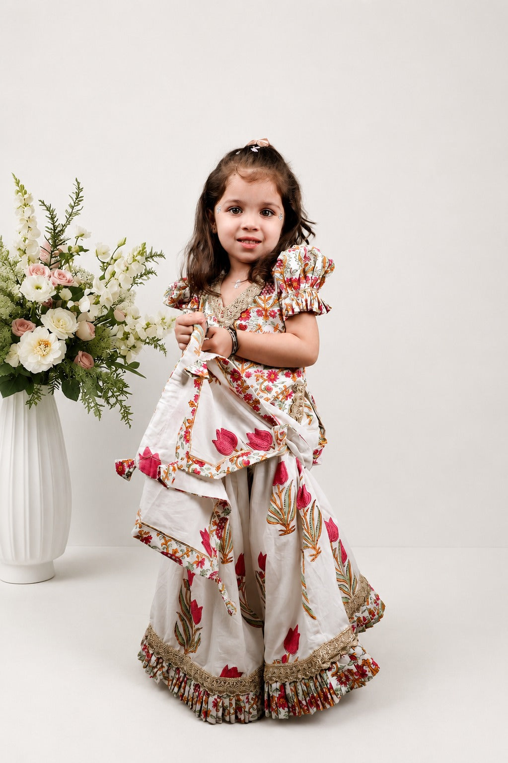 Mehnat Block Printed Lehenga Set